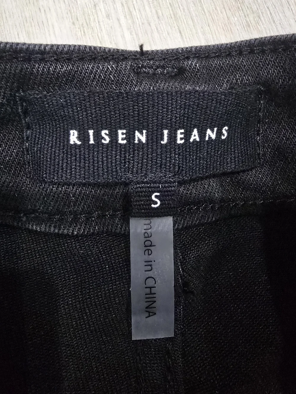 Risen Black Mid Length Raw Hem Shorts New Size S
